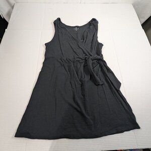Athleta Women's Medium Black Cross Front Tie Tank Top Mini Dress
